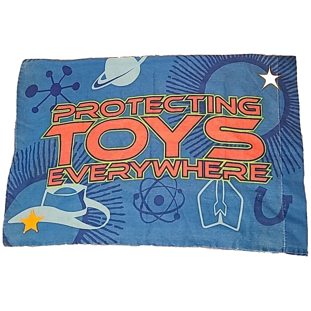 Toy Story Pixar Disney Protecting Toys Everywhere Vtg 90s Standard Pillowcase